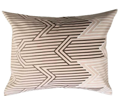 Pamutszatén kispárna huzat - 40x50 cm / bézs modern geometriai mintás