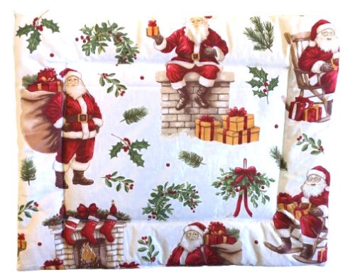 Lapos ovis párna karácsonyi  Mikulás - kémény mintával - 38x48 cm / 