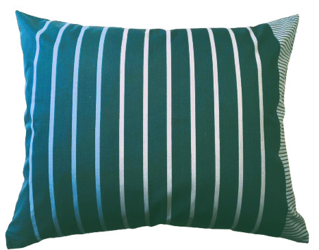 Pamut kispárna huzat - 40x50 cm / zöld csíkos