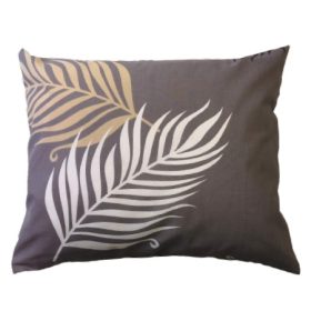   Pamut kispárna huzat - 40x50 cm / szürke alapon pálmalevél mintás