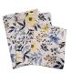 4 db-os pamut párnahuzat szett / kék - sárga virág