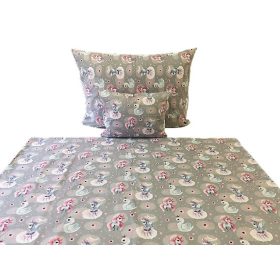   Szürke hattyú - unikornis - tündér mintás 3 részes ágyneműhuzat szett 140x200 cm