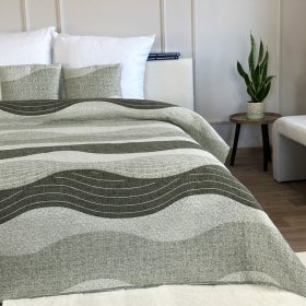   3 részes steppelt ágytakaró szett 220x240 cm hullámos mintával