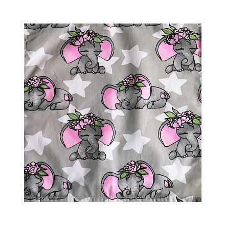 Textil szalvéta - 30x30 cm - szürke - rózsaszín kiselefánt 