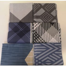   Pamutvászon maradék kreatív csomag -  2 kg (41) / kék - szürke geometriai