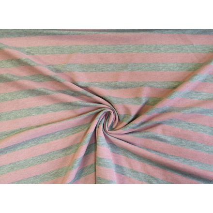 Rózsaszín - szürke csíkos futter textil - szabadidő anyag - 180 cm 