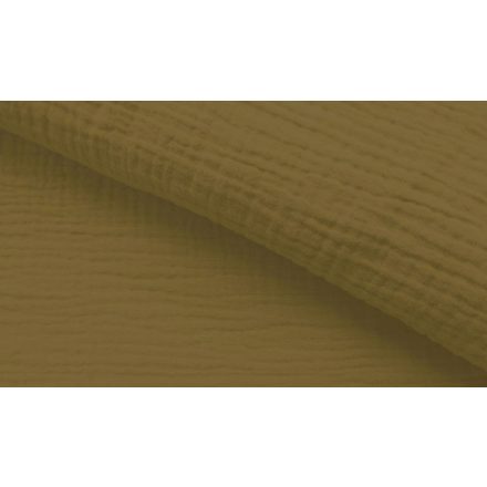 Dupla géz / Muszlin textil - Karamell színben - 155 cm széles