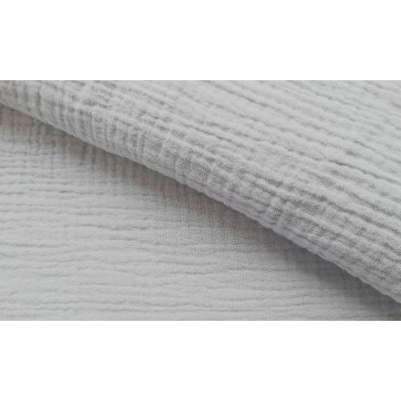 Ezüst szürke Dupla géz / Muszlin textil - 155 cm 