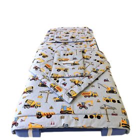 Óvodai Ágynemű Garnitúra Csomag  / 3 részes   -   Szürke alapon , Sárga munkagép mintával