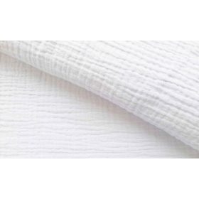 Dupla géz / Muszlin textil - 155 cm - Fehér