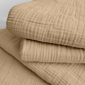 Dupla géz / Muszlin textil - 155 cm - Cappuccino