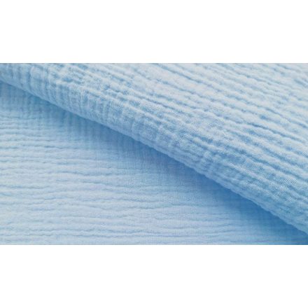 Dupla géz / Muszlin textil - 155 cm - babakék