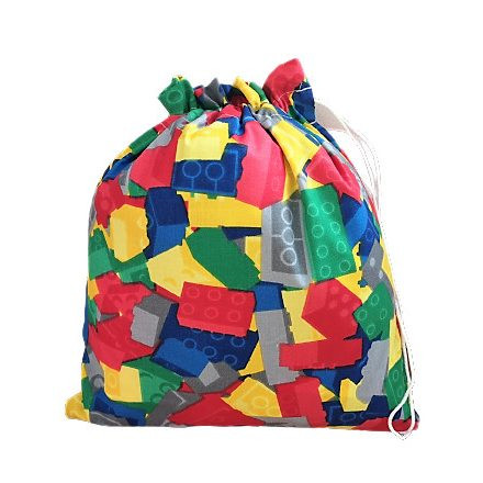  Lego - színes építőkocka mintás pamut tornazsák - 30x40 cm