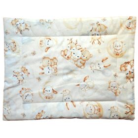   Lapos kispárna 38x48 cm pamut borítással - Cuki állatkölyök mintás - Bézs