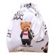 Fehér Teddy mintás pamut zsák - 30x30 cm