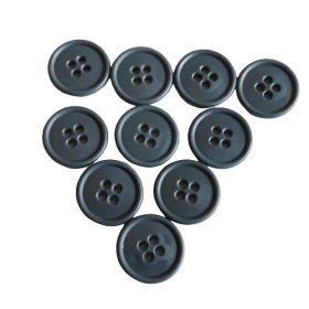 Szürke 4 lyukú műanyag gomb - 18 mm