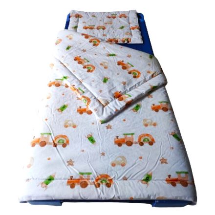 Gyermek ágynemű garnitúra 2 részes 90x130 cm - Játékvonat mintás