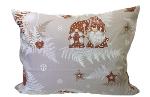 Barna páfrányos - karácsonyi manós kispárnahuzat - 40 50 cm