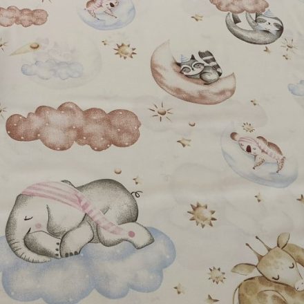 Környezetbarát textil szalvéta - 30x30 cm / felhőn álmodó állatok mintás