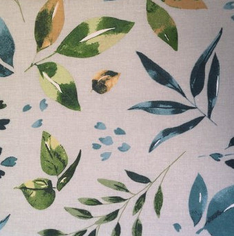 Pamut borítású székpárna - ülőpárna 35x35x2  cm / szürke alapon levél mintás