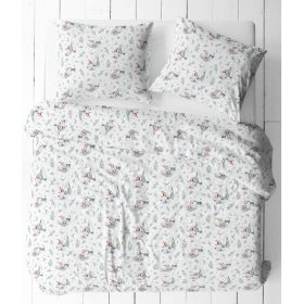   Karácsonyi 3 részes pamut ágynemű huzat - 140x200 cm / Téli sportos manók - fehér