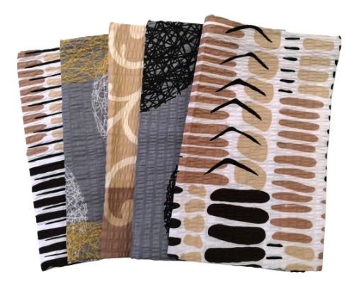 Krepp kispárna huzat csomag - 5 db - os / II.osztályú  szürke - bézs szett vegyes minták