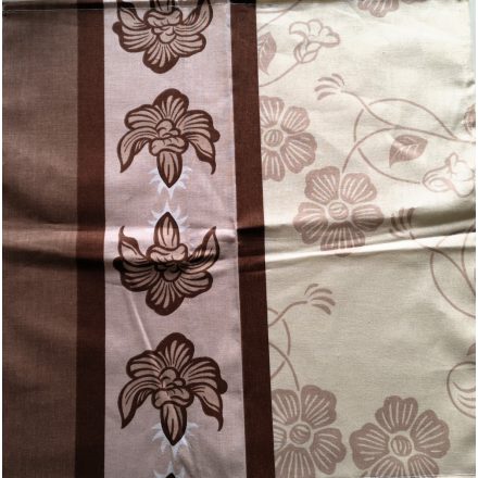 Textil szalvéta - 40x40 cm / barna - krém virágos
