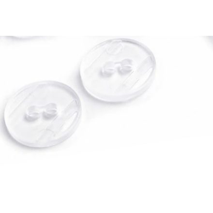 2 lyukú  átlátszó műanyag gomb - 15 mm