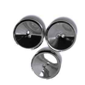   Nagyméretű ezüstszürke - fémhatású műanyag kabát gomb - 28 mm