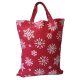 Karácsonyi mintás textil táska - 35x45 cm / piros alapon hópehely mintás