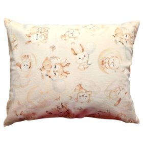   Flanel  kispárna huzat - 40x50 cm - Cuki Állatkölykök Bézs alapon