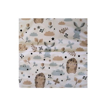 Pasztell süni - nyuszi mintás textil szalvéta - 30x30 cm