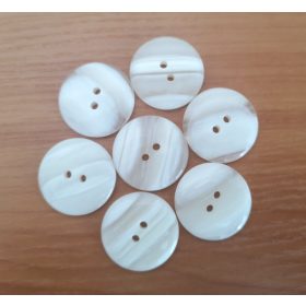 2 lyukas krém színű gyöngyházfényű gomb - 25 mm