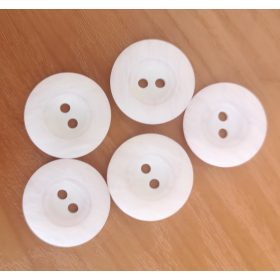 Gyöngyházfényű 2 lyukas műanyag gomb 6 db/cs - 20 mm 