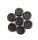 4 lyukas fekete gomb - 22 mm / 13 db - os csomag