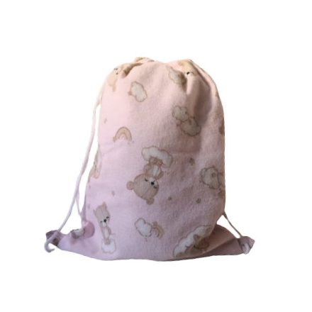 Rózsaszín maci - hold mintás ovis zsák - 30x40 cm