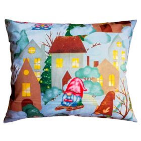   Karácsonyi Manófalva  mintás  Pamut  Kispárna huzat -  40x50 cm