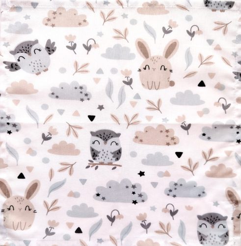 Bagoly -  Nyuszi mintás textil szalvéta - 30x30 cm