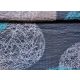 Szürke - Türkiz Gömb mintás Krepp Maradék Textil  - 160 x 35 cm