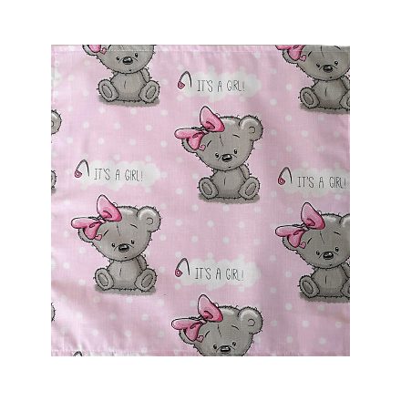 Textil szalvéta gyermekeknek - rózsaszín koala macis - 30x30 cm