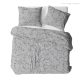 3 részes pamut ágynemű huzat 140x200 cm szürke-fehér virágos mintával