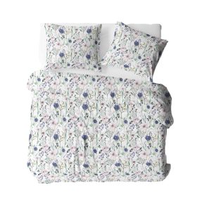 3 részes pamut ágynemű huzat szett -vidám színes virágos mintákkal 140x200cm