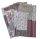 Krepp kispárnahuzat csomag - 5 db -os lila-fehér patchwork mintás 