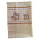 Maradék pamutvászon textil darab-sárga alapon barna maci-csillag mintás 160x65cm