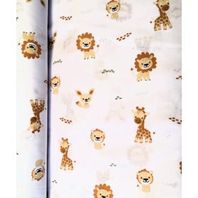   Maradék pamutvászon textil csomag oroszlán és zsiráf (elfordított minta)