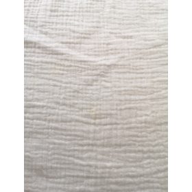 Maradék fehér színű dupla géz anyag 155 x 50cm foltos