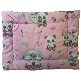   Minky lapos ovis kispárna-rózsaszín panda macis flanel-mályva színű minkyvel 40x50cm