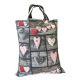 Pamut textil táska-35x45cm-szürke alapon szivecskés mintával
