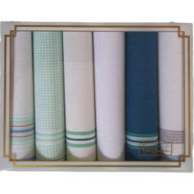   Női 6 db-os  pamut textil zsebkendő szett-28x28cm/klasszikus