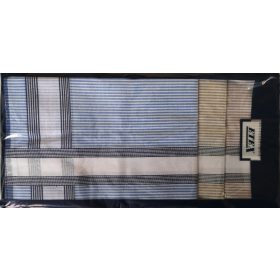 Férfi textil ruhazsebkendő szett-6db-os-csíkos